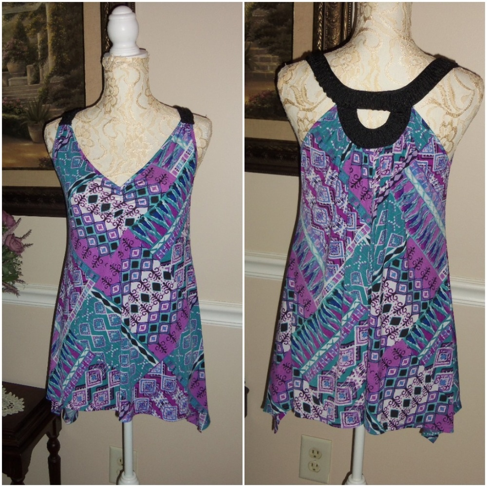 Candie's blue purple tunic - M  Medium, EUC